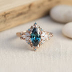 Blue Crystalline Exotic Ring