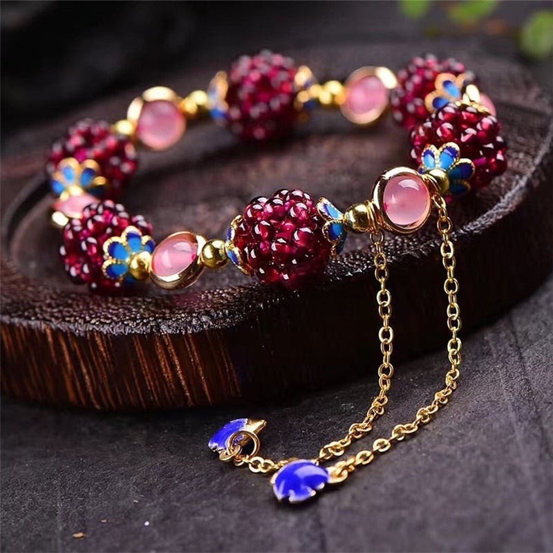 Bracelet made of natural stone berries