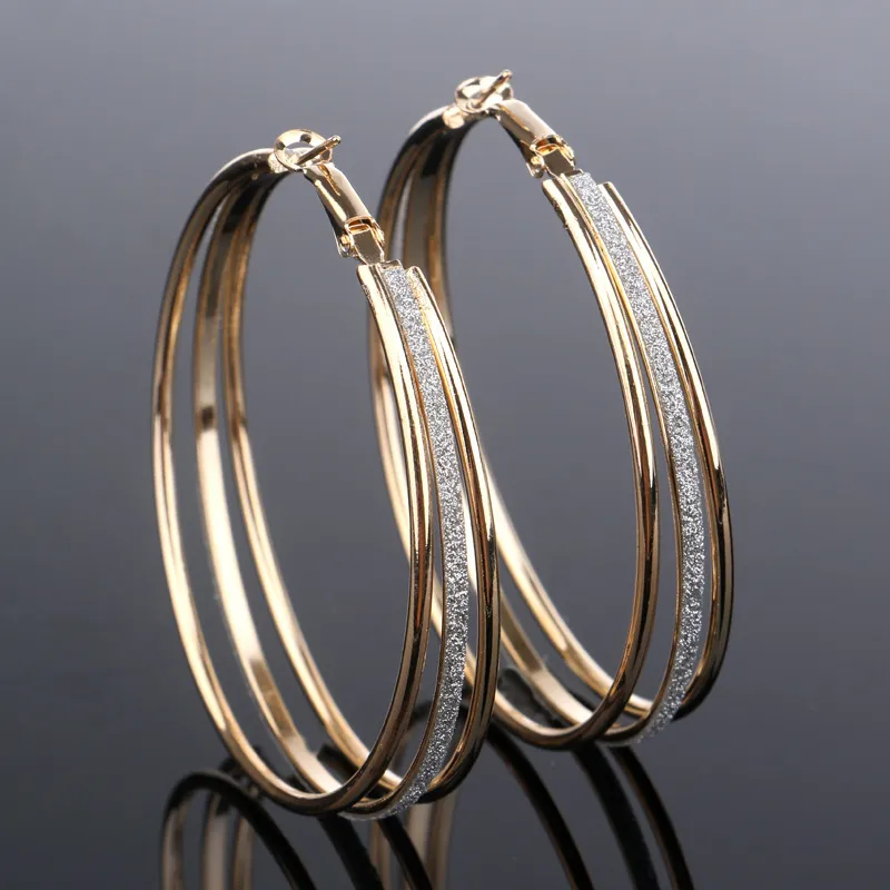 Vintage Bright Gold Hoop Earrings